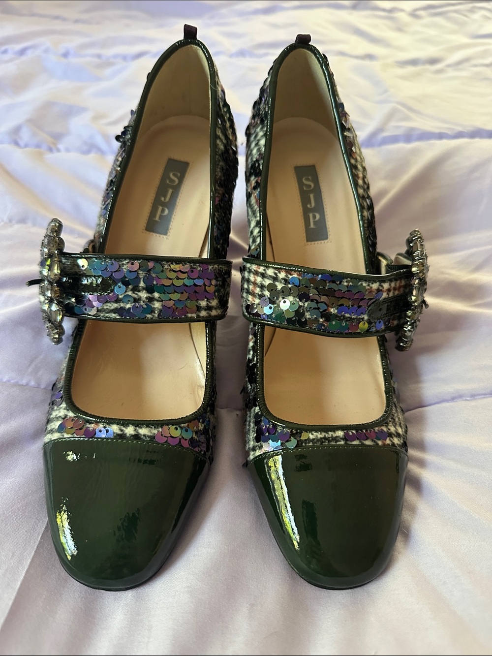 SJP by Sarah Jessica Parker Dark Green Sequin Mary Jane Pumps